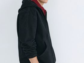 Джинсовая куртка на молнии с капюшоном, Серый