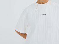 Футболка из жатой ткани с принтом, Белый