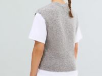 Укороченный вязаный жилет, Серый