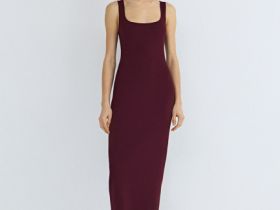 Платье в рубчик, Фиолетовый