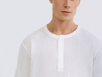 Лонгслив пижамный из текстурной ткани, Белый