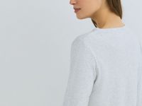 Пижамный лонгслив в рубчик, Серый