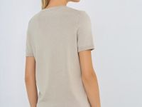 Базовый джемпер с коротким рукавом, Бежевый