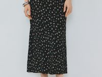 Юбка макси с принтом, Черный