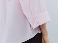 Рубашка в полоску с рукавом 3/4, Розовый