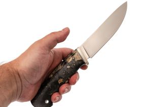 Охотничий нож Клык, сталь M398, рукоять карельская береза