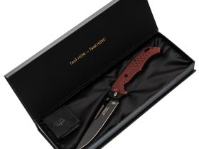 Складной нож НОКС Кугуар, сталь D2, рукоять титан/G10, красный