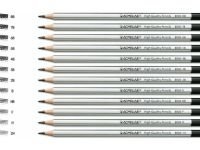 Карандаш чернографитный Acmeliae 2B, шестигранный, корпус серебряный