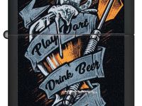 Зажигалка ZIPPO Darts с покрытием Black Matte, латунь/сталь, черная