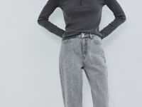 Джинсы Mom, Серый