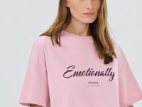 Футболка оверсайз с принтом, Розовый