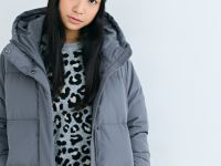 Длинный пуховик для девочек, Серый