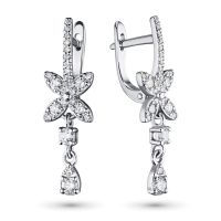 Серьги из белого золота с бриллиантами э0901сг04196200