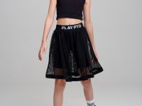 Комплект трикотажный для девочек: фуфайка (футболка), топ, шорты