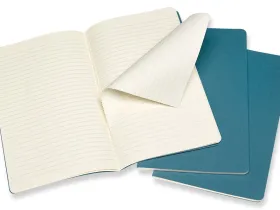 Блокнот в линейку Moleskine "Cahier Journal" 3 шт Large 13х21 мм 84 стр, обложка голубая