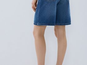 Шорты-бермуды со средней посадкой, Синий