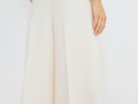 Брюки из поливискозы со складками, Бежевый