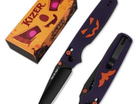 Складной нож Kizer Original 2, сталь 14C28N, рукоять G10, фиолетовый