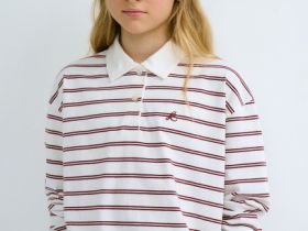 Поло с длинным рукавом для девочек, Бежевый