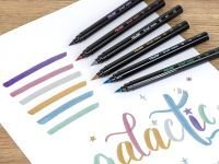 Набор фломастеров-кистей Milan металлик, 6 шт