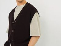 Вязаный жилет на пуговицах, Фиолетовый