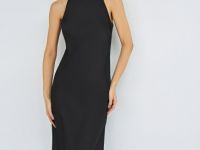 Сатиновое платье макси, Черный