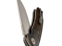 Складной нож Maxace Goliath Brown, сталь Bohler K110, рукоять микарта/темный больстер