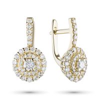 Серьги из желтого золота с бриллиантами э0301сг02185000