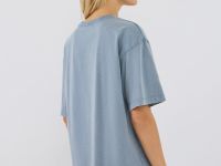 Футболка оверсайз с флок-принтом, Синий