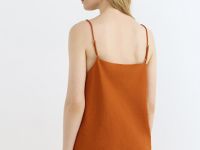Топ изо льна на бретелях, Оранжевый