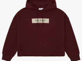 Женская хлопковая толстовка Lacoste с капюшоном