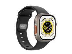 Ремешок WiWU Comf Secur для Apple Watch 44/45/46/49mm силикон (Wi-WB201) (черный)
