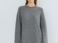 Вязаное платье из пряжи с шерстью, Серый