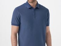 Поло из шелковистого пике, Синий