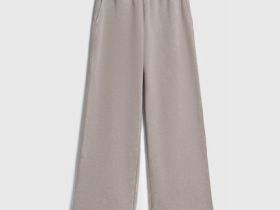 Базовые широкие брюки с эффектом стирки, Бежевый