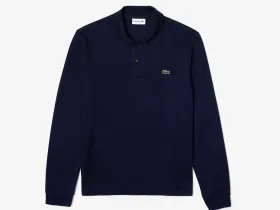 Мужское поло Lacoste L.12.21 классического кроя с длинным рукавом