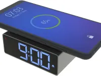 Часы-будильник Ritmix RRC-900Qi с беспроводной зарядкой (серый)