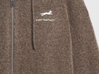 Кардиган на молнии из пряжи с шерстью, Коричневый