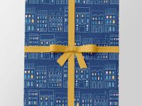 Упаковочная бумага "Город перед праздником" 70х100 см