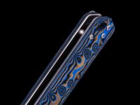 Складной нож Dr.Tech W3897MBL, сталь D2, рукоять микарта, Pattern blue