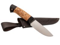Охотничий нож Сокол, кованый, сталь Х12МФ, карельская береза, граб