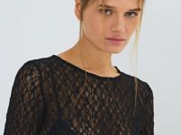Лонгслив из кружева, Черный