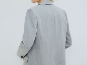 Однобортный жакет из поливискозы, Серый