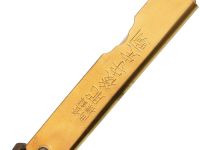 Нож складной Higonokami, 80 мм, сталь AoGami 3 слоя, рукоять латунь, золотистый
