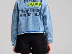 Куртка текстильная джинсовая для девочек