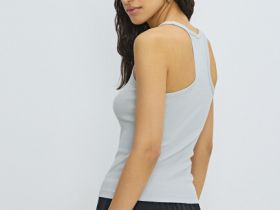 Майка в рубчик, Серый