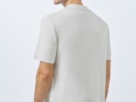 Вязаное поло с коротким рукавом, Серый