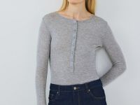 Боди с длинным рукавом, Серый