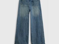 Широкие джинсы для девочек, Синий
