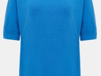 Джемпер с коротким рукавом и округлой горловиной